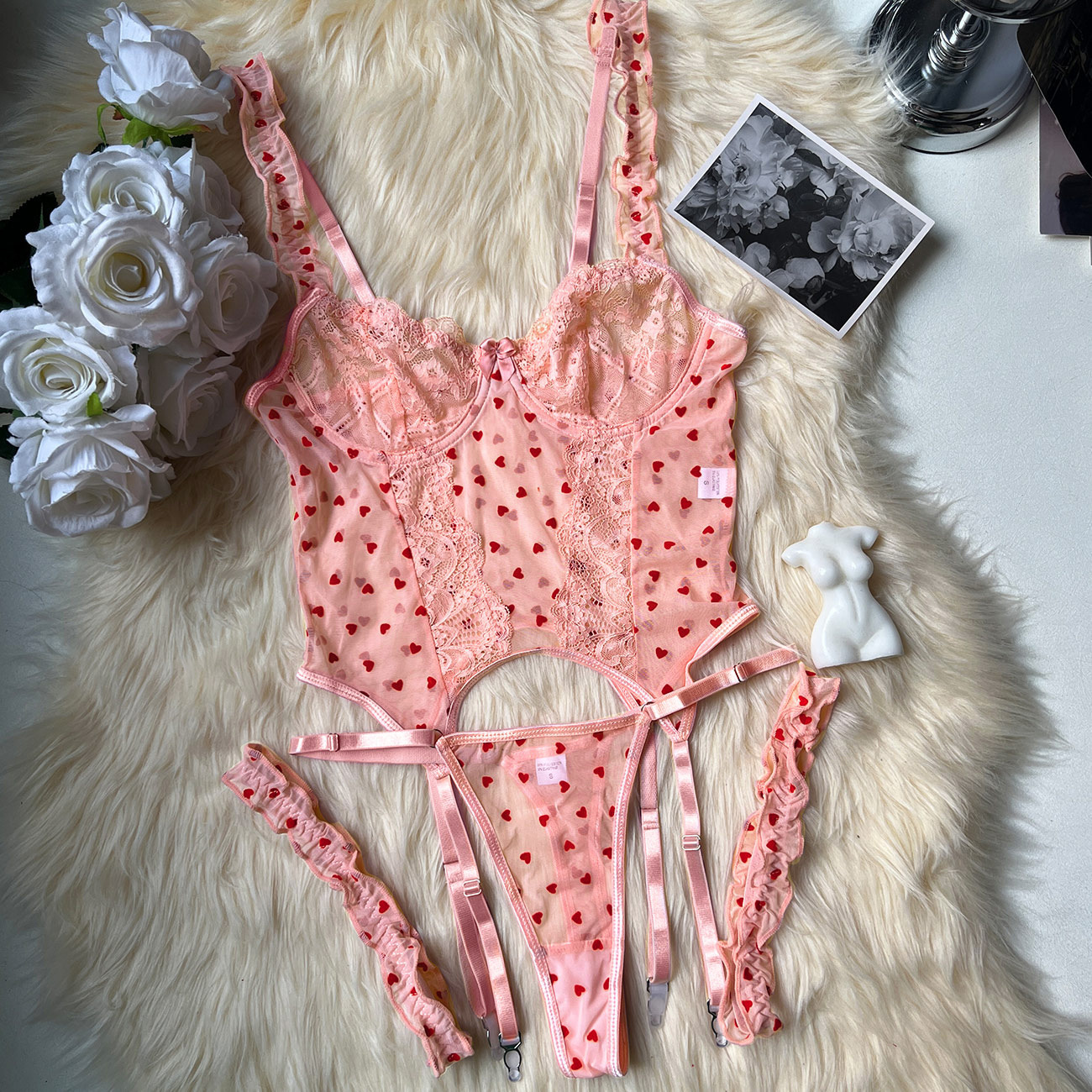 Flocking Love 4-piece Set Sexy Lingerie Set - Image 6